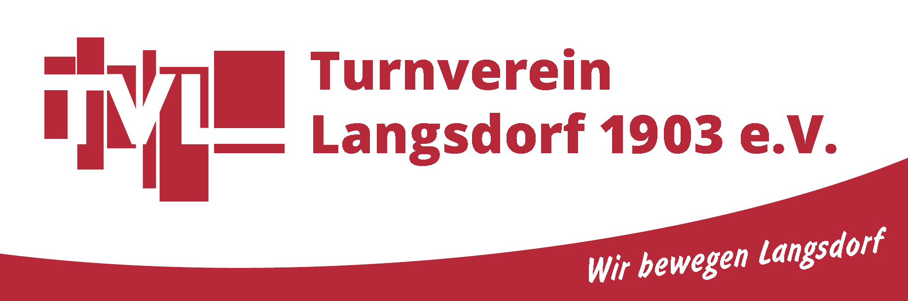 Banner: Turnverein Langsdorf 1903 e.V. Motto: Wir bewegen Langsdorf